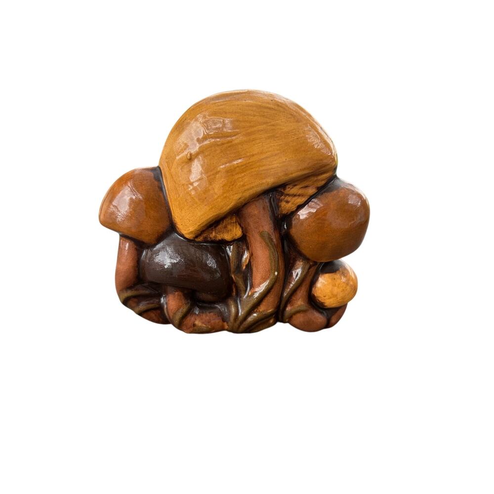 Vintage Ceramic Mushroom Letter Napkin Holder ~ Brown Orange ~ Hobby Piece